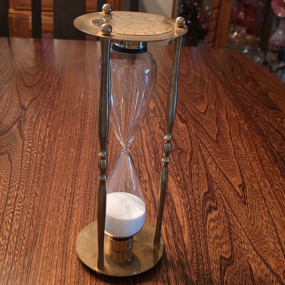 Brass Glass Large Hourglass Timer Nautical Maritime Watches Dark Academia VTG